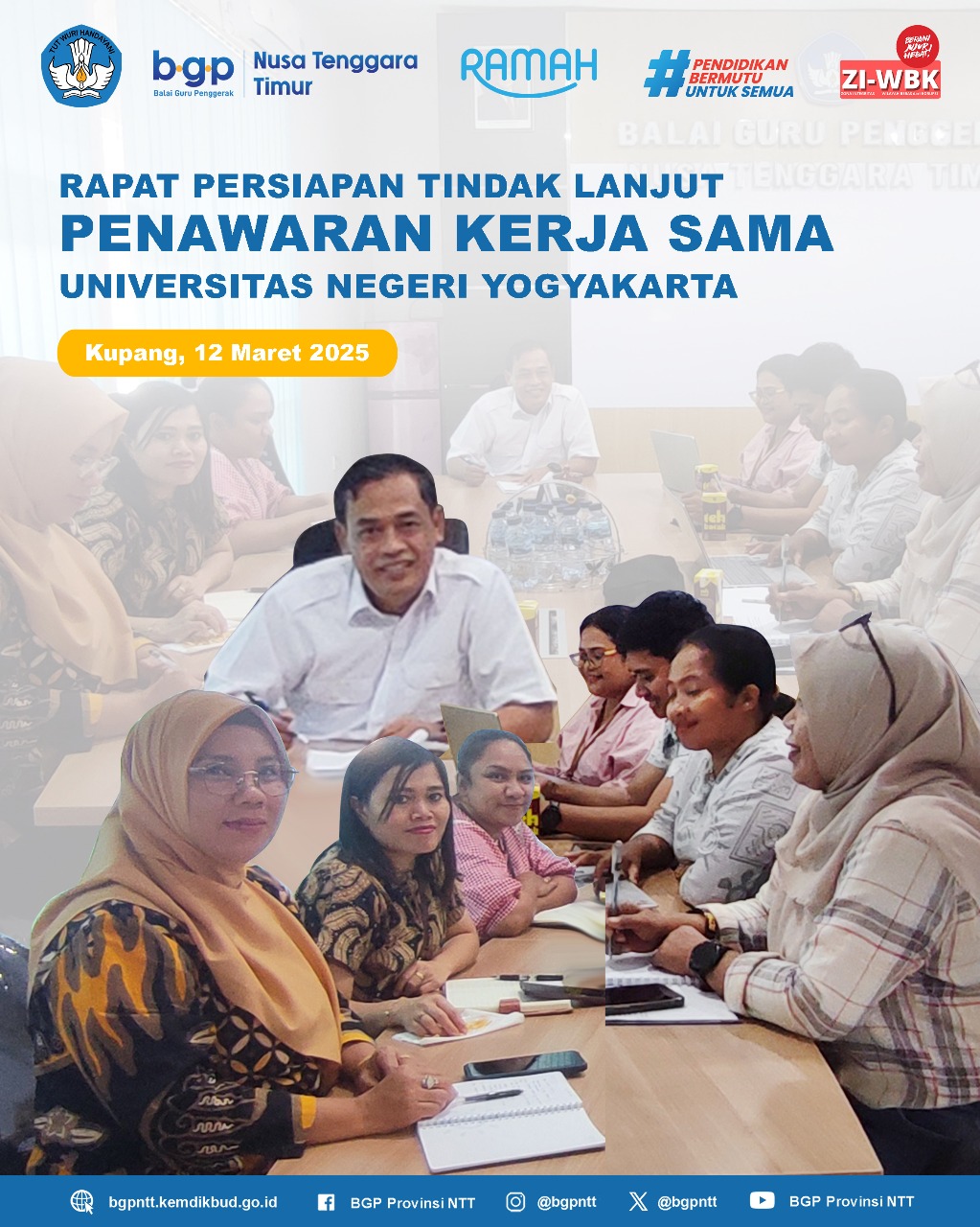 Plt. Kepala BGP NTT Pimpin Rapat Persiapan Tindak Lanjut Penawaran Kerja Sama Universitas Negeri Yogyakarta (UNY)